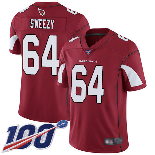 Arizona Cardinals Limited Red Men J.R. Sweezy Home Jersey NFL Football #64 100th Season Vapor Untouchable->arizona cardinals->NFL Jersey